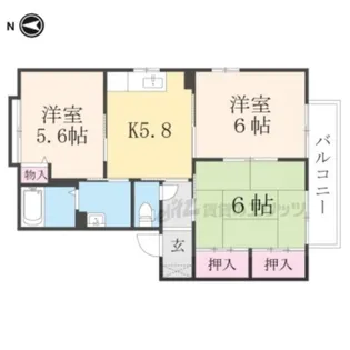 ディアコートF【1階】の間取り