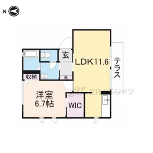 ベル・グラース【1階】の間取り