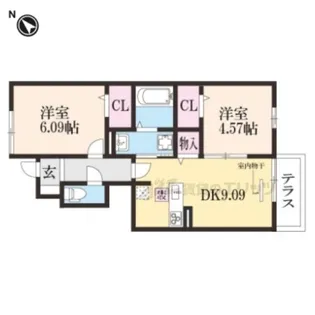 アリビオ西内貴【1階】の間取り