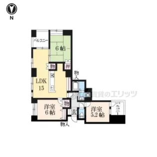 イーグルコート伏見桃山502号室【502号室】の間取り