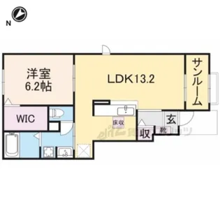 アンジュ ドゥ【1階】の間取り