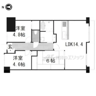 ライオンズマンション淀城公園【206号室】の間取り