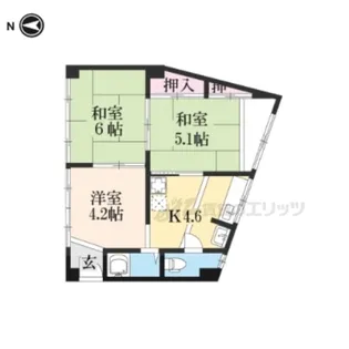 山内ビル【401号室】の間取り