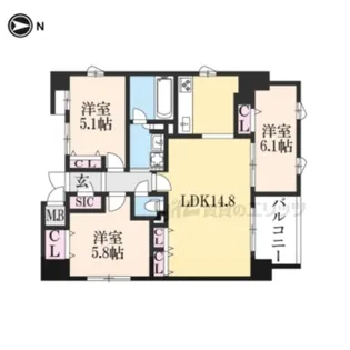 グランレブリー押小路高倉【303号室】の間取り