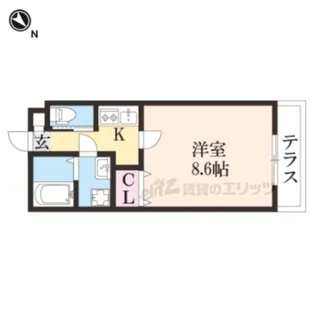 エステイトE桂川A棟【1階】の間取り