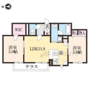 シャーメゾン ナナノツボ ラ エゼヴィー【102号室】の間取り