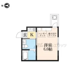 ノ・レーヴ堀川高辻【202号室】の間取り