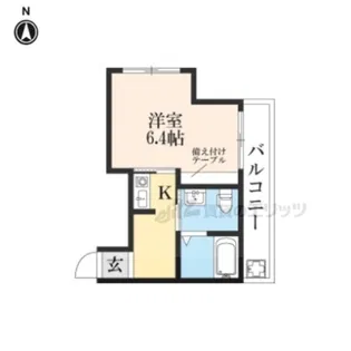 ノ・レーヴ堀川高辻【306号室】の間取り