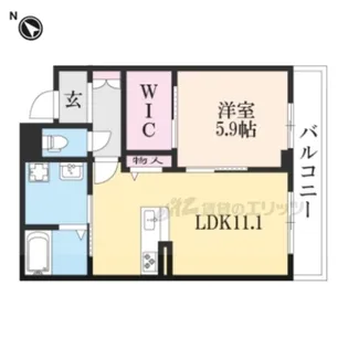 ヴィラコート ワン【108号室】の間取り