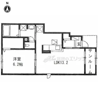 プラシード水内【106号室】の間取り