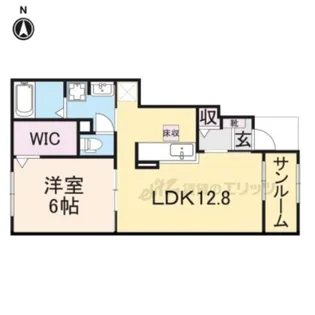 プラシード水内【1階】の間取り
