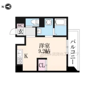 ブーブーヴィラ二条【301号室】の間取り