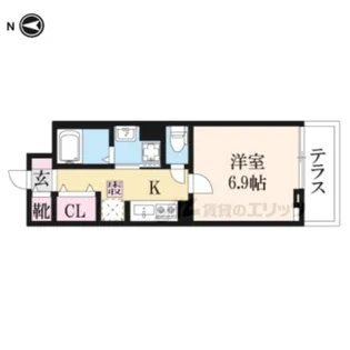 ラー カイラム【1階】の間取り