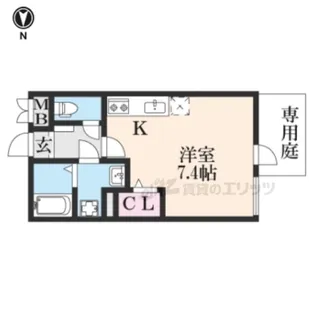 グランデコート大宅サウス【1階】の間取り