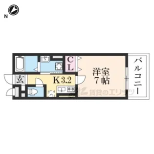 Crescere洛北【202号室】の間取り