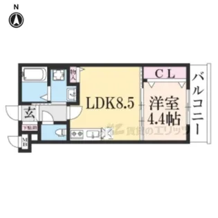 エリディア京都智恵光院【402号室】の間取り