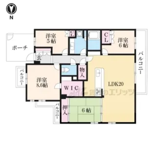 シャリエ聖護院西町【502号室】の間取り