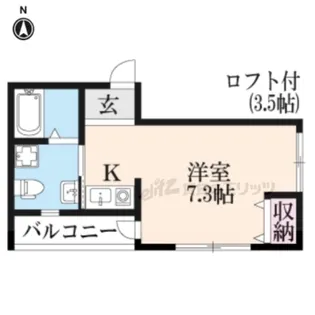 プチベースヤマダ紅梅町【2階】の間取り
