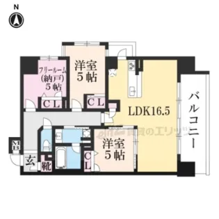 エスリード大津におの浜セントラル【6階】の間取り