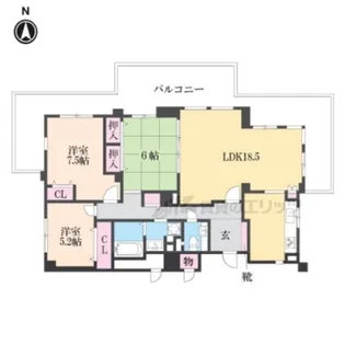 御所西パーク・ホームズ洛楽荘【702号室】の間取り