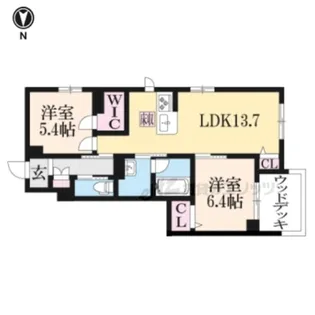 シャーメゾン梅小路【101号室】の間取り