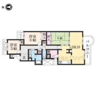 高の原アーバンコンフォートH棟【2階】の間取り