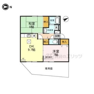 ファミール州見B棟【1階】の間取り