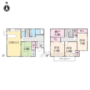 京都府宇治市伊勢田町名木1丁目【一戸建】の間取り