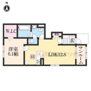 シャレム・オール K【1階】の間取り