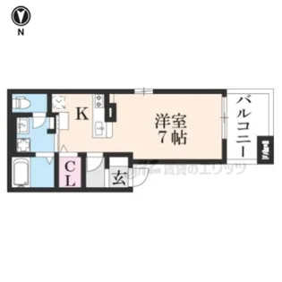 ディアコート栗栖野【3階】の間取り