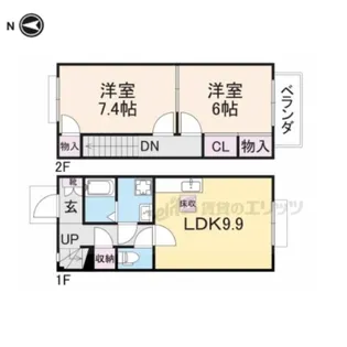 滋賀県長浜市木之本町千田【テラスハウス】の間取り