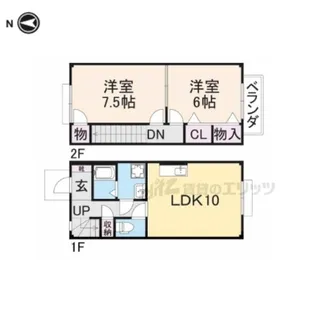 滋賀県長浜市木之本町千田【テラスハウス】の間取り