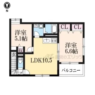 クローバー【101号室】の間取り