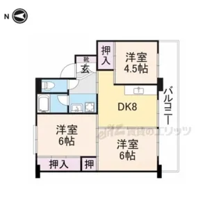 ビレッジハウス小堀1号棟【502号室】の間取り