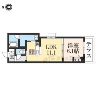 Via Soleやましな【105号室】の間取り