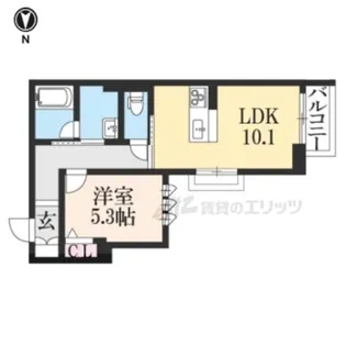 1LDKの間取り画像