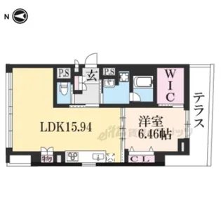 プランドール神宮丸太町【1階】の間取り