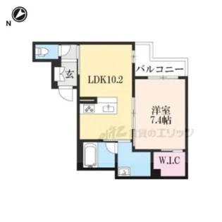 クオリスタ奈良【202号室】の間取り