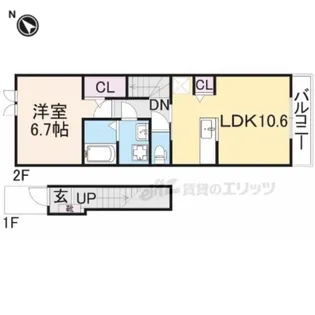 アネックス法川【203号室】の間取り