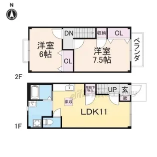 あせびサンハイム【2号室】の間取り
