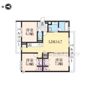 くおん嵯峨東棟【2階】の間取り