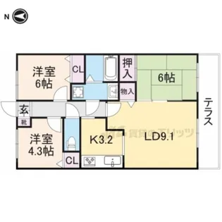 モン・シェリ マ・シェリ【1階】の間取り