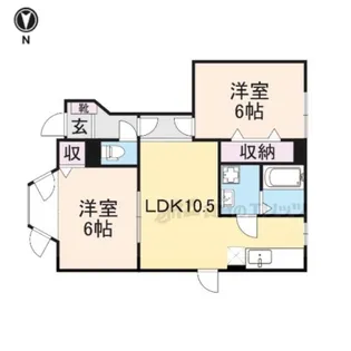 ヴィラ平城【1階】の間取り