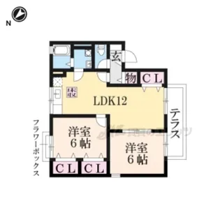 四天王ハイツ?【105号室】の間取り