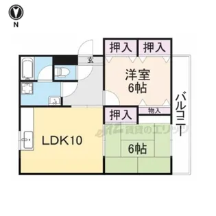 東英ハイツ弐番館【202号室】の間取り