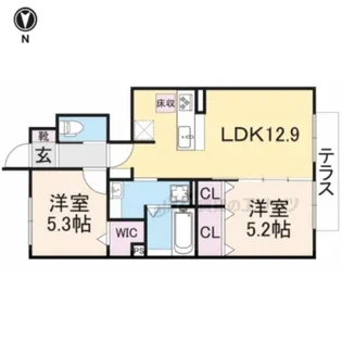 エルカーサ【105号室】の間取り