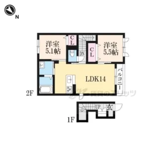 シャーメゾン ファルマ【201号室】の間取り