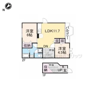 ノースヴィリッジV【203号室】の間取り
