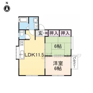 コーポラス堀江【2階】の間取り