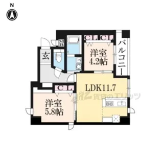 GRAND LATTICE KAWARAMACHI SHICHIJO【403号室】の間取り